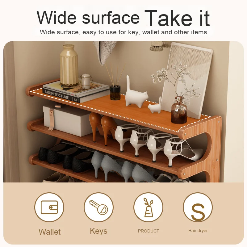 Modern Multi-Layer  Shoe Rack for Home or Apartment Simple Entrance Storage Cabinet for Bedroom Use for Home Rental