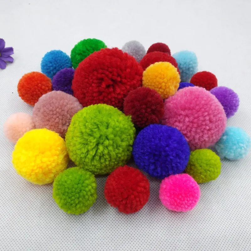 2.5 3 4 5 6cm Ball of Wool Mixed Yarn Ball Fluffy Pompom Wholesale DIY Decorative Accessories  Shoes  HatsPendants