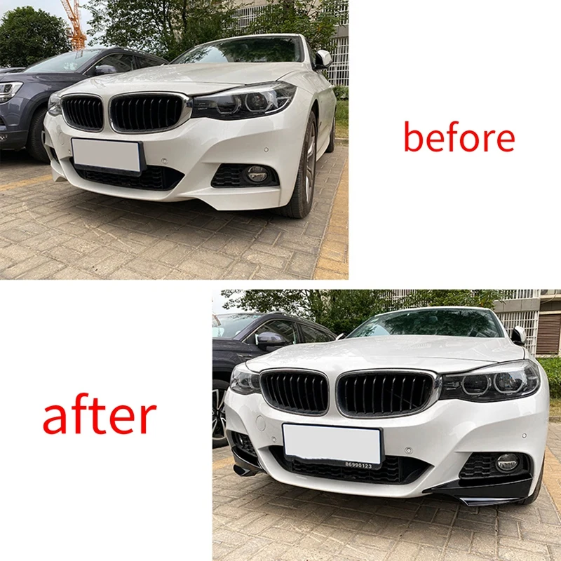 For BMW F34 GT Front Bumper Lip Angle Diffuser Splitter Spoiler Protector 325D 328I 335D 335I M Sport 2014-2019