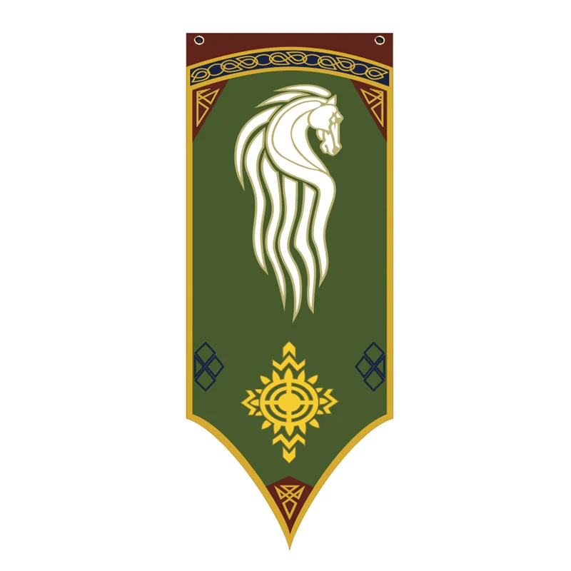Rohan banners LORs theme room decoration scene bar layout retro flags house decor Comic Con TV Film Shooting props