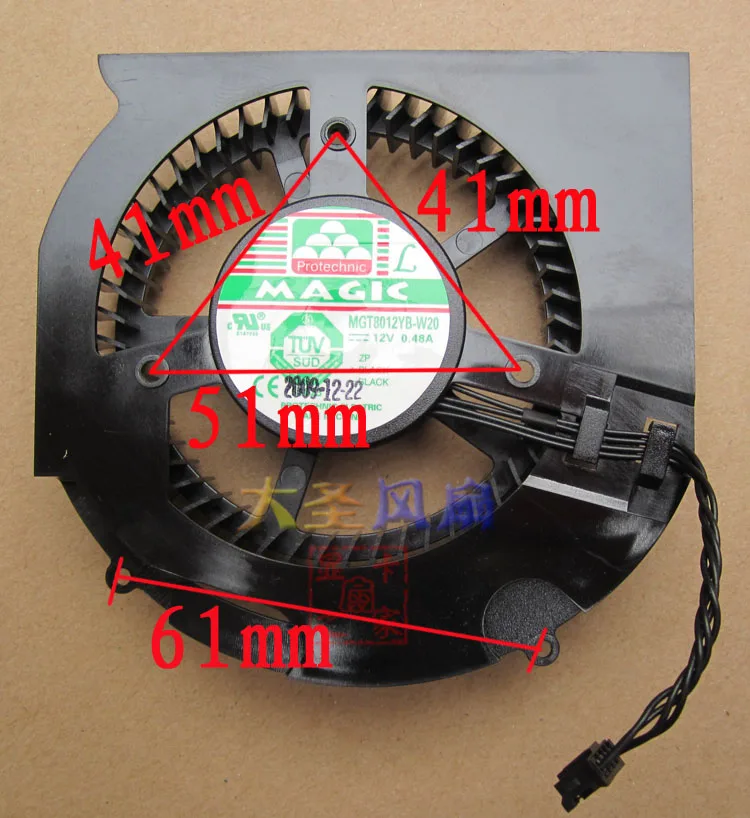 

GTX260 MG78012YB-W20 12v 0.48A Graphics Fan Double Ball Single Fan