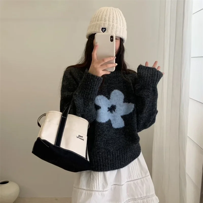 เสื้อไหมพรมถัก Daliang ไม่เป็นขุย เสื้อชั้นในคุณภาพสูง แฟชั่นผู้หญิง ทรงยาวพิเศษ แขนยาว คอกลม แบบสวม