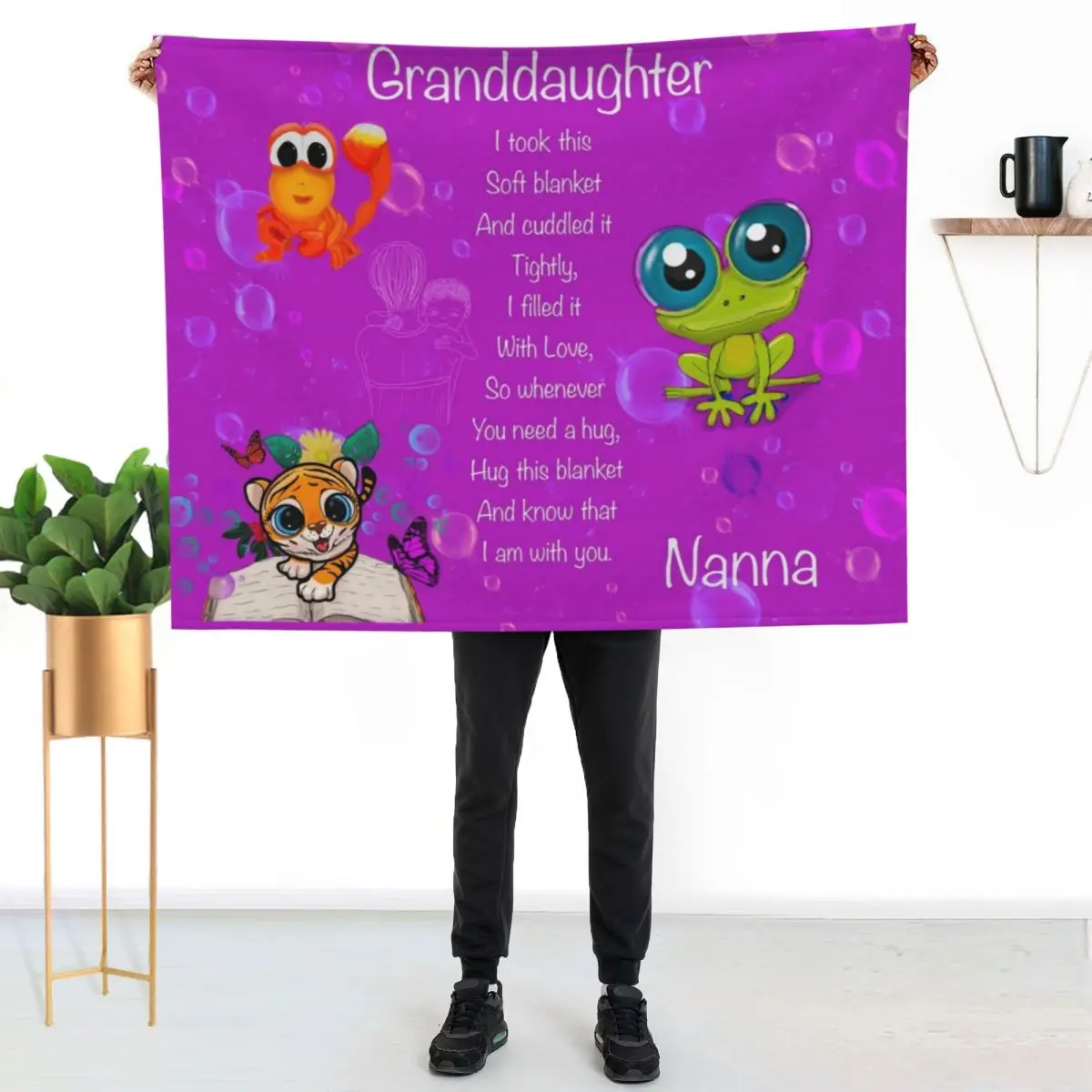 

To Granddaughter, love from Nanna, cuddle blanket Throw Blanket Cozy Throw Blanket Birthday Gift for Him Her