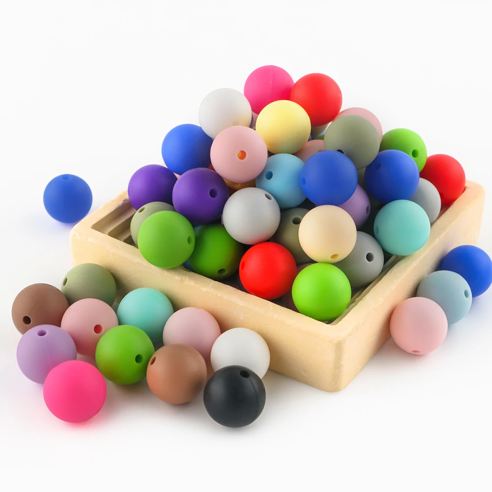 20/50Pcs/Lot New Color Silicone Beads 15MM Beads To Make Bracelets For Jewelry Making DIY Necklace KeyChain Pen Accessories