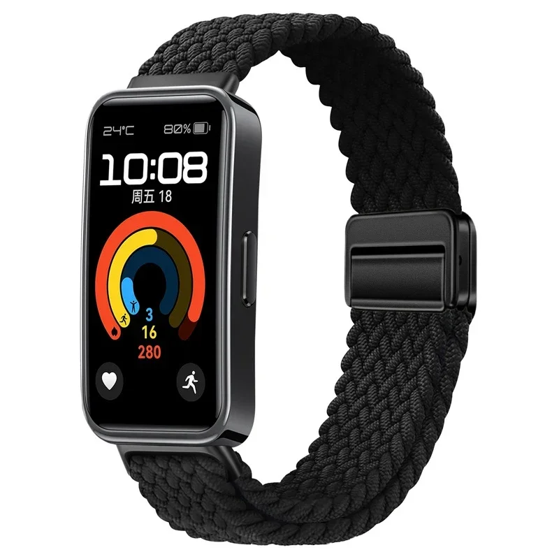 Nylon Strap For Huawei Band 8 9 10 Braided comfortable Magnetic Buckle Adjustable watchband Huanwei Band 10/9/8 Accessories Belt