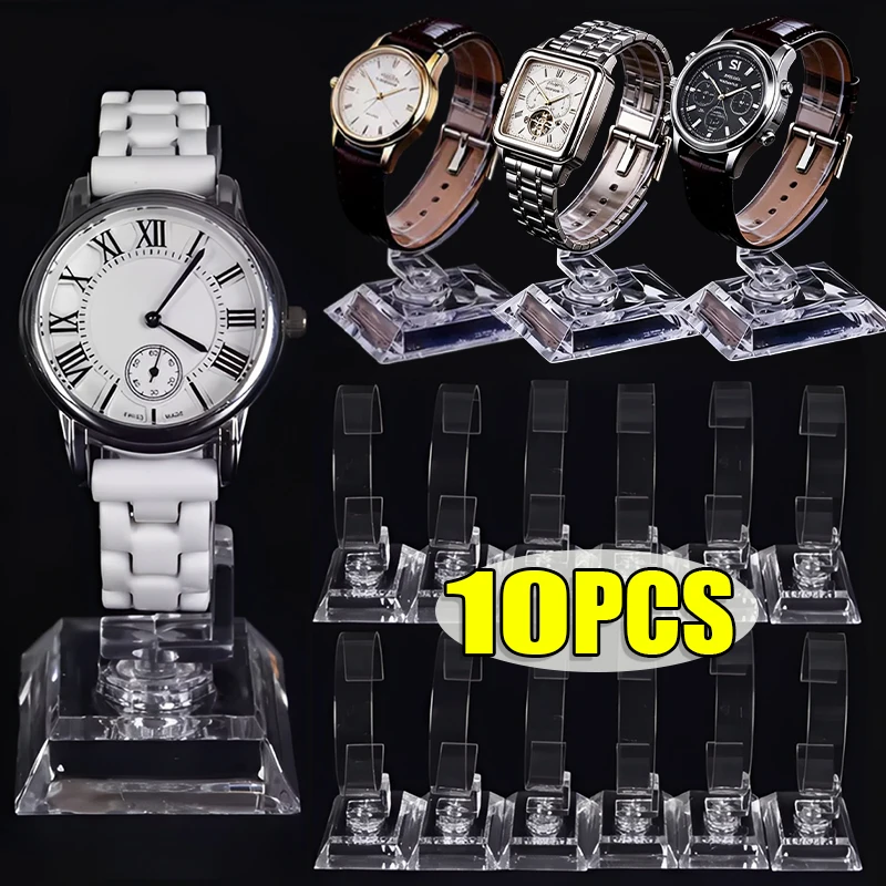 Présentoir de montre transparent (1-10 pièces) – Support de comptoir pour montres haut de gamme, bracelets, bijoux et articles décoratifs