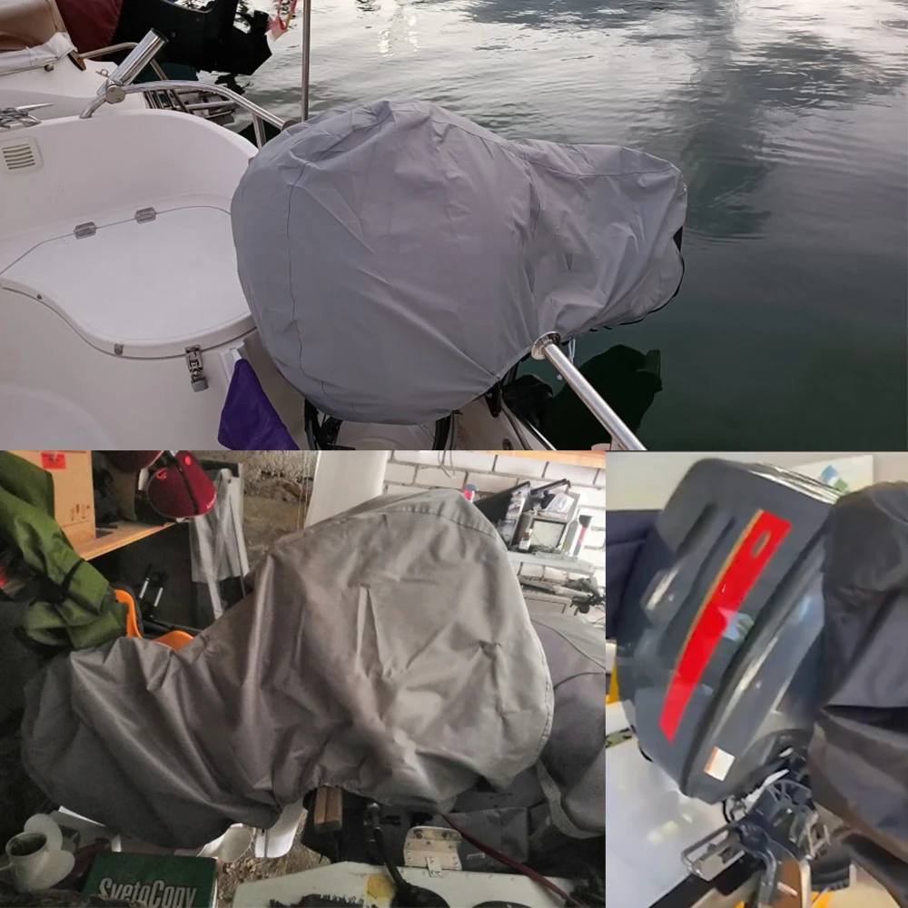 完全防水船外機カバー,サンシェード,傷防止,greyボートプロテクター,ヘビーデューティー,420d,30-150hp