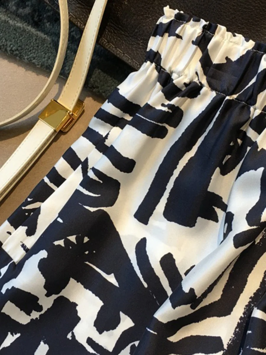 العصرية فيتي مصبوغ السراويل واسعة الساق المرأة الصيف Faionable الحرير الجليد بارد الحماية من الشمس فضفاض عارضة السراويل