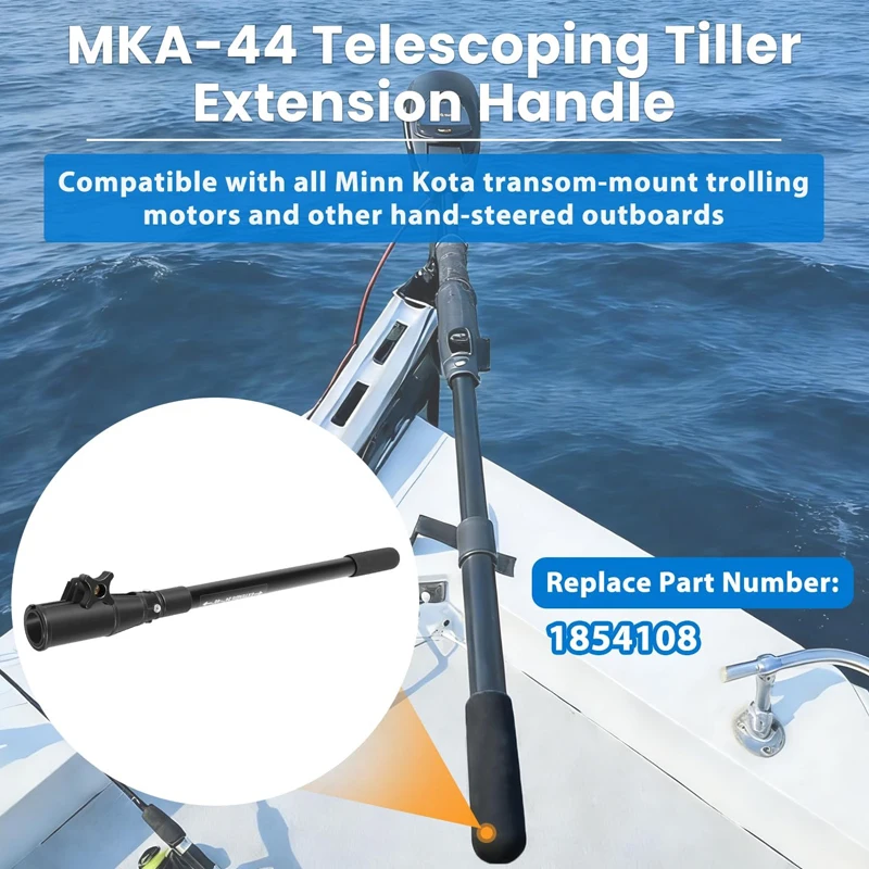 

24" to 40" Adjustable Marine Telescoping Extension Handle 1854108 & MKA-44 For Minn Kota Transom-Mount Trolling Motors