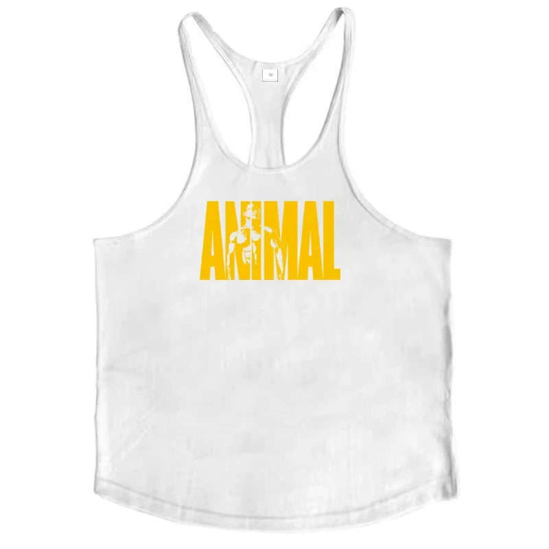 Laufwesten für Herren mit ANIMAL-Buchstaben-Print, Gym Stringer Tanktops aus Baumwolle, Ärmellose Bodybuilding-Singlets, Muskel-Fitness-Kleidung – Detail 13