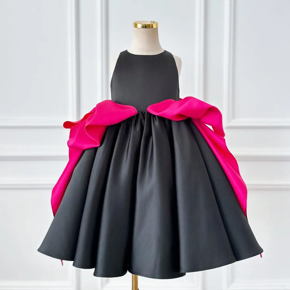 Luxury Big bow girl dress fluffy grand event dress baby girl birthday party princess dress childrens formal occasion dress