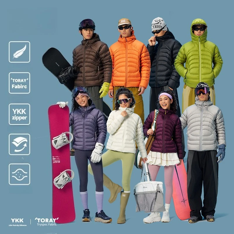 90% White Duck Down Hooded Puffer Jacket - Lightweight Water-Repellent Outdoor Coat with Unisex, Outdoor Camping