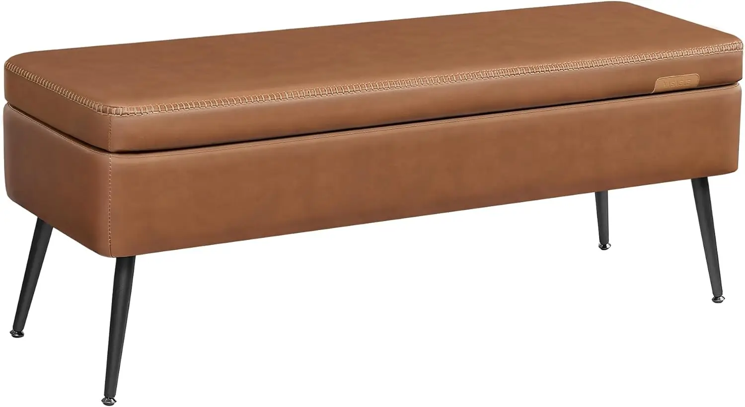 

EKHO Collection - Storage Ottoman Bench, Entryway Bedroom Bench, 15 Gallons, Synthetic Leather with Stitching