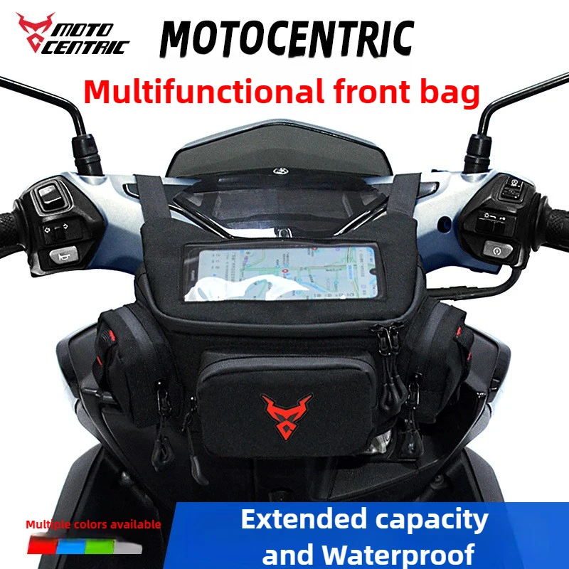 Motocentric Motorcycle Front Hanging Rainproof Navigation Expandable Touch Screen Waterproof Cycling Handlebar Storage Waist Bag