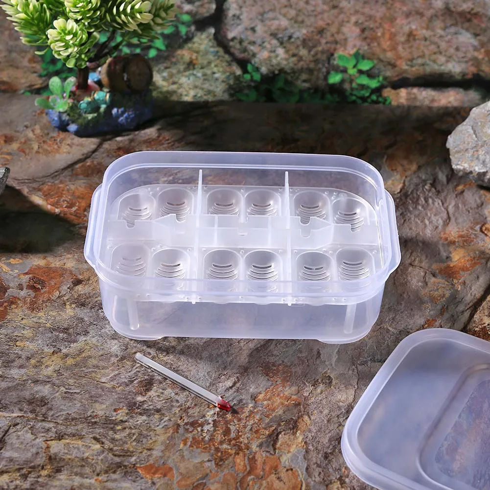 12 Grids Reptiles Eggs Breeding Hatcher Case Safety Lizard Snake Egg Incubator Tray Box Household Pet Hatching Accessories