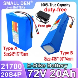 72V 20Ah 21700 20S4P Lithium Battery Pack 3000W High Power built-in BMS For 84V E-Two wheeler/Tricycle/Backup Power +5A Charger