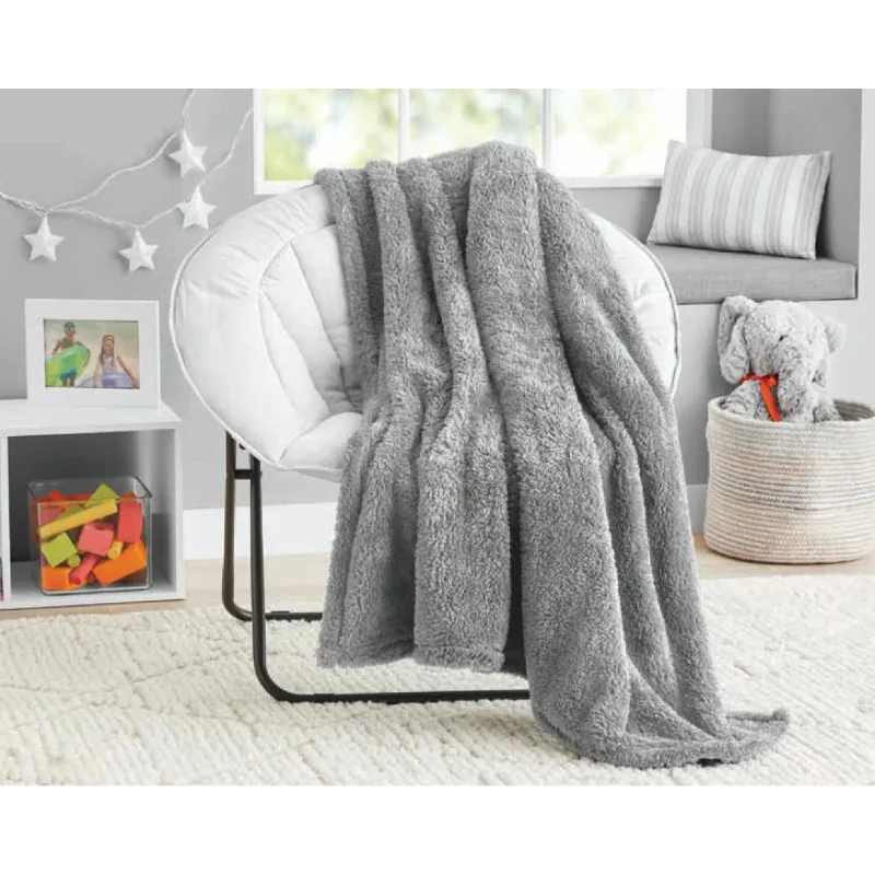 

Soft, Gray, Oversized, Fuzzy Throw Blanket for Kids, 72 x 50 inches