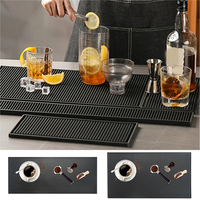 Rubber Bar Mat Anti-slip PVC Cafe Bar Cup Mats Waterproof Heat Resistant Kitchen Countertop Drain Mat Bowl Dish Glass Drying Mat