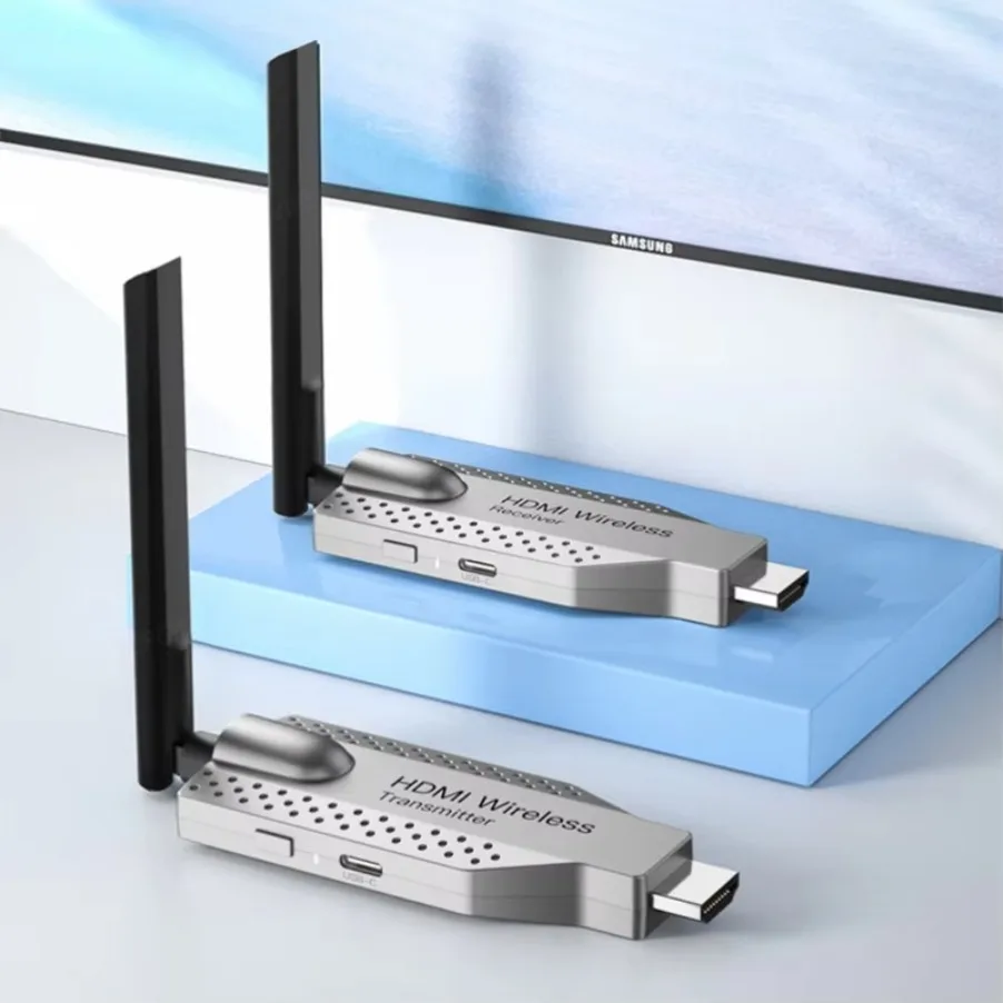 Transmetteur et récepteur vidéo de Transmission sans fil 100M, adaptateur d'extension Compatible HDMI, miroir d'écran pour caméra PC vers TV
