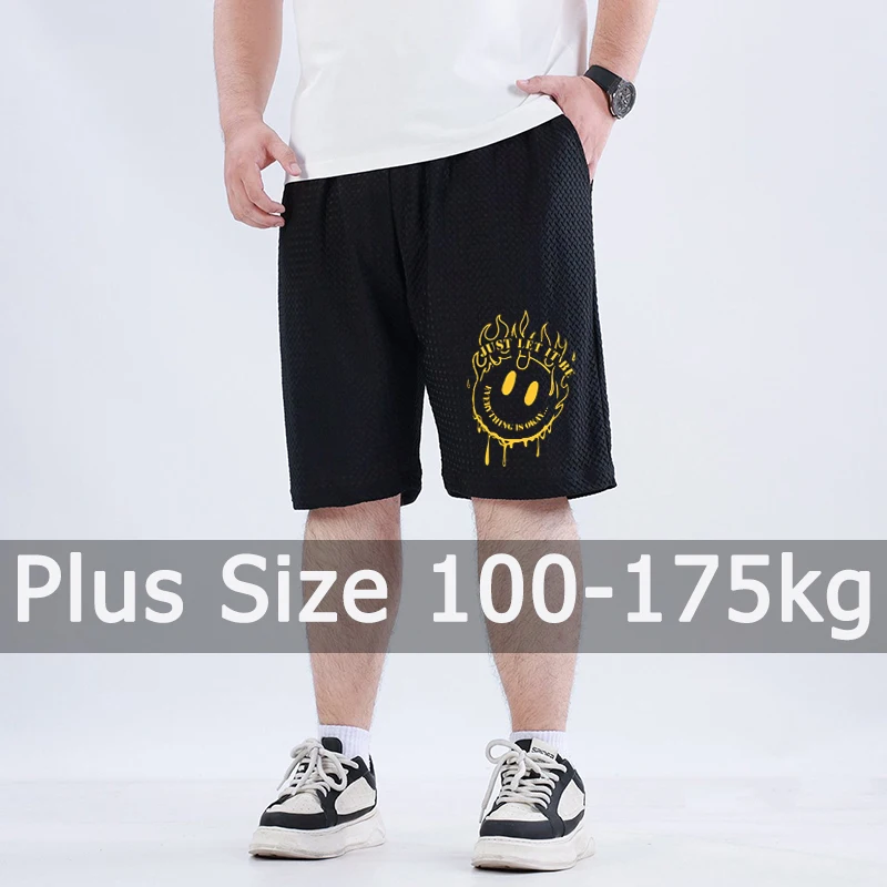 

Men Casual Shorts Pants Plus Size 110-175kg 6XL 7XL Summer Oversized Loose Sweatpants Elastic Waist Pants Big Size Men Clothing