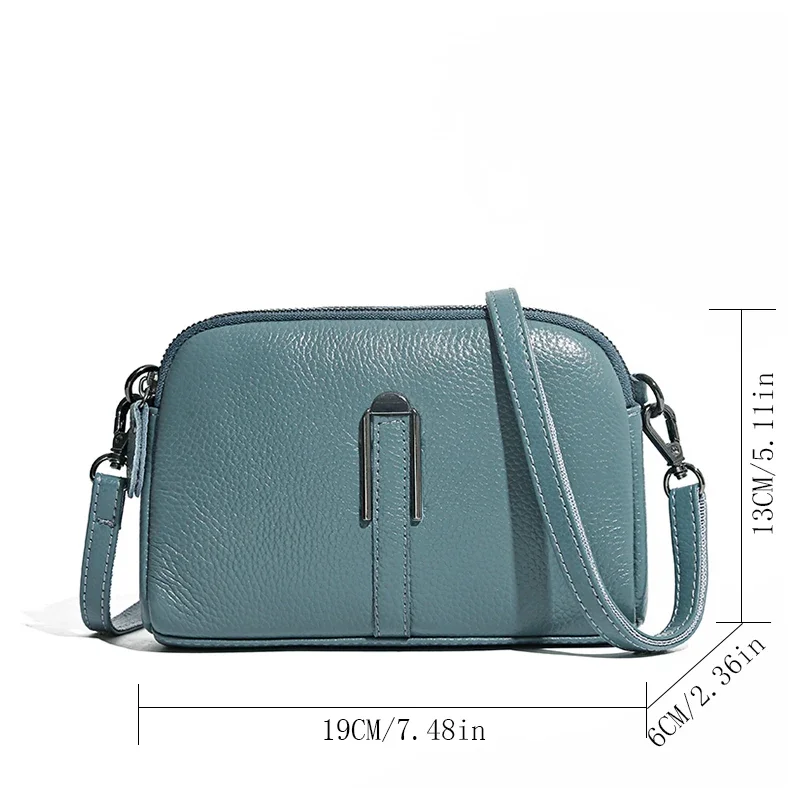 Echt lederen tas Luxe dames crossbodytassen Vrouwelijke effen kleur clutch Telefoontassen Schoudertas Messenger