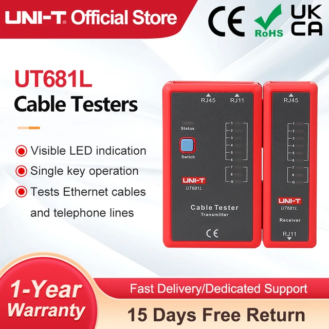 UNI-T UT681L Tester kabli Tracker LAN Auto Network LED Tester Ethernet Telefon BNC Narzędzie naprawcze