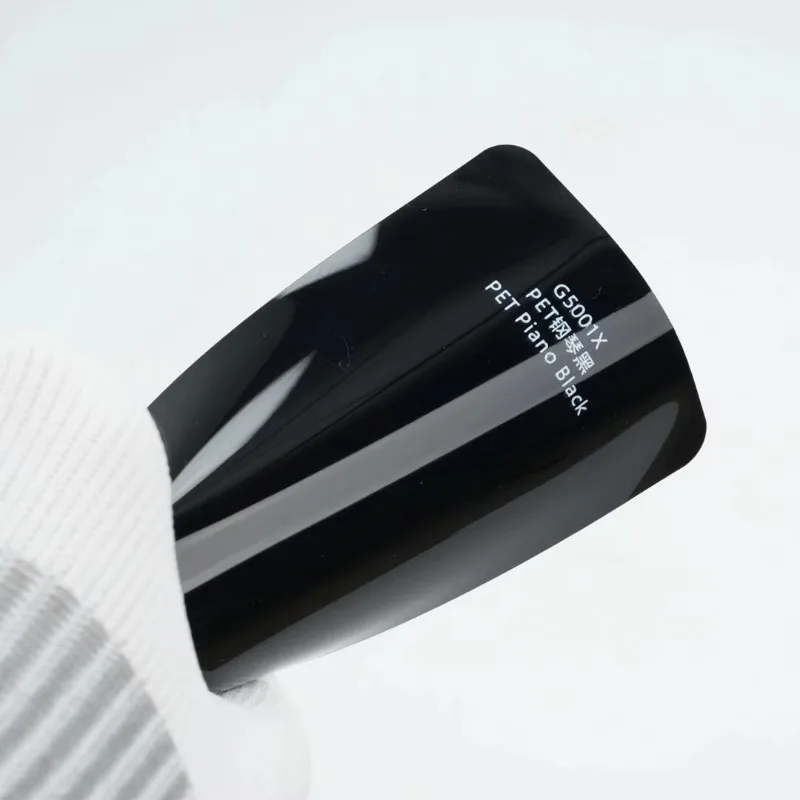 1.52*17 متر لمط كريستال الترا لمعان البيانو الأسود الحيوانات الأليفة سيارة الفينيل التفاف لمعان أسود داكن التفاف الطلاء طبقة رقيقة واقية