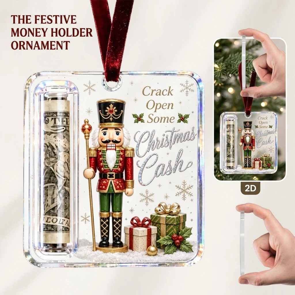 Christmas Cash Gift Ornament Acrylic Crafts Handmade Decorative Money Holder for Festive Gifting