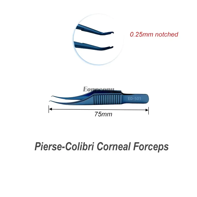 คีมจับไหมผ่าตัดไทเทเนียมขนาด 85 มม. แบบมีฟัน ยี่ห้อโคลิบีรี คีมจับไหมผ่าตัดช่องตาแบบมีฟัน  เครื่องมือผ่าตัดตา