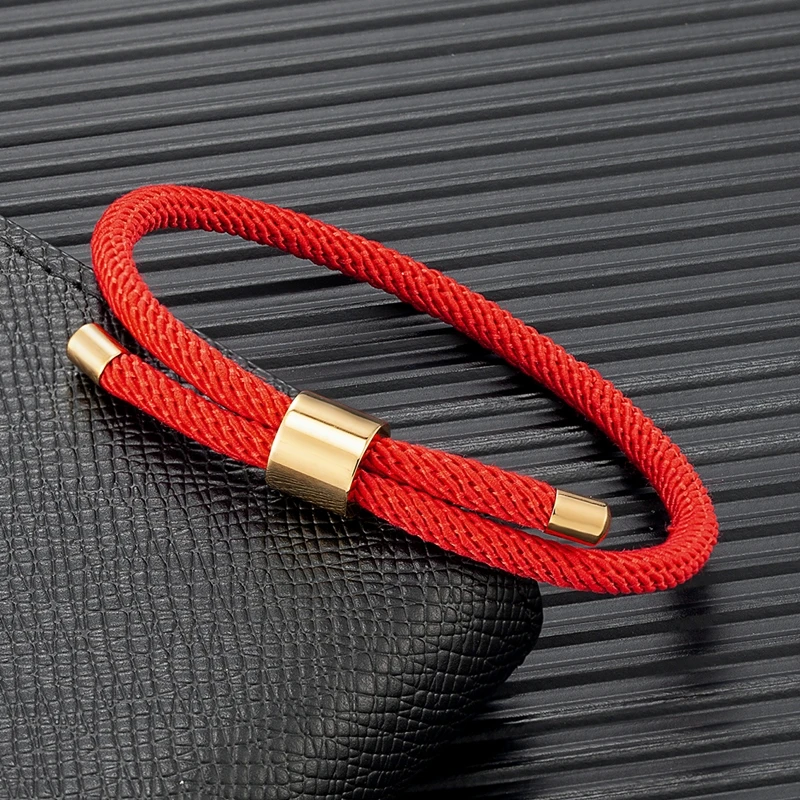 MKENDN Minimalist Waterproof Milan Rope Bracelet Red Adjustable Anklet Men Women Handmade Thread Couple Lucky Beach Jewelry Gift