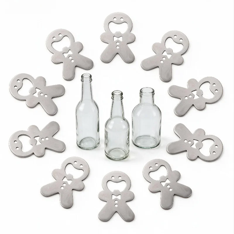 10pcs gingerbread man bottle openers fun Christmas party tools cute durable stainless steel perfect party favors prizes