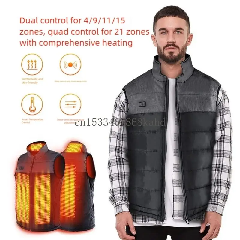 Machine Washable Electric Warm Waistcoat 3 Heat Configuration 5V External Battery Consistent Insulated Plan For Golfing X5QF