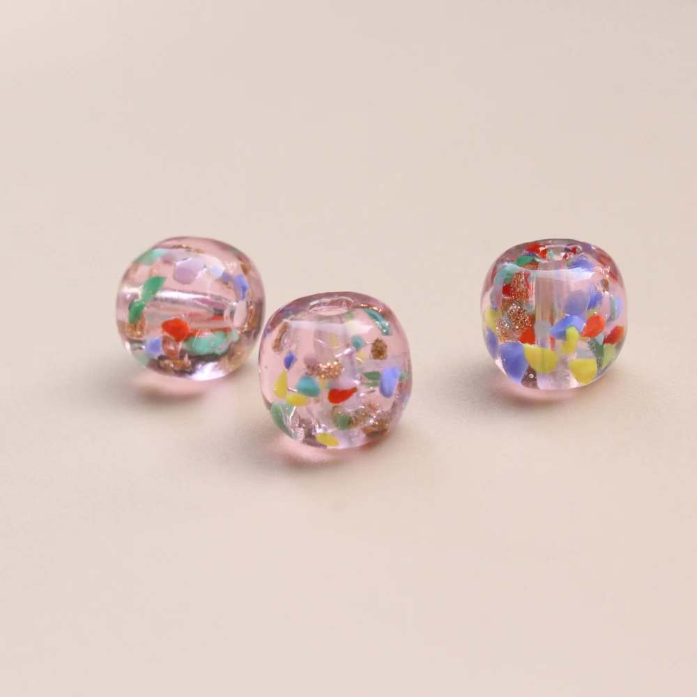 11×10mm Colorful Barrel Lampwork Bead Jewellery Making PinkGlass Beads Jewelry Bracelets Earring Necklace Diy Perles Bijoux Bulk