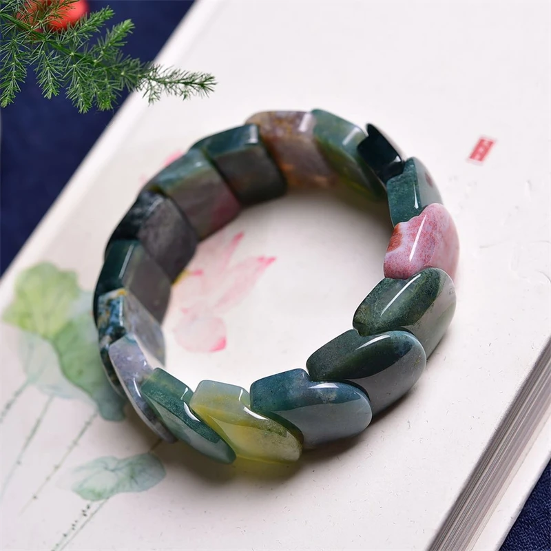 

Natural Lnida Agate Bangle Reiki Healing Stong High Quality Gemstone Fashion Jewelry Holiday Gift 1pcs 20X21MM
