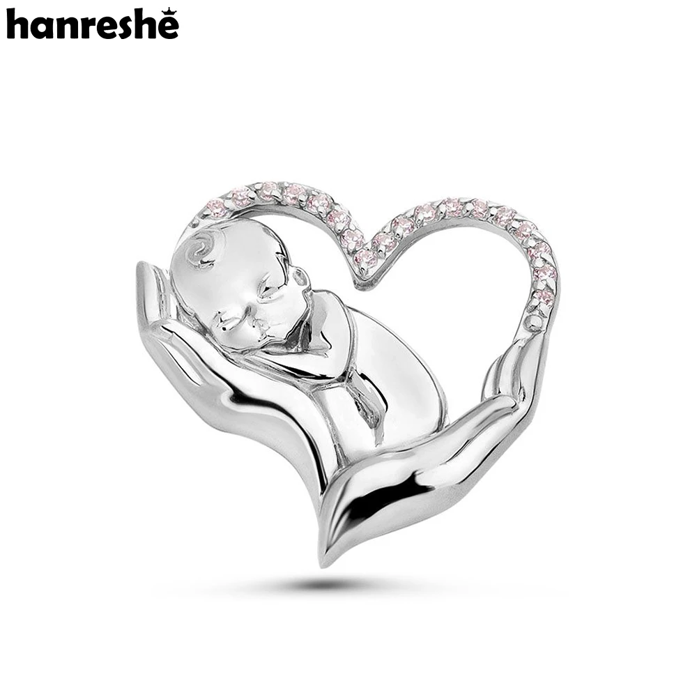 

Hanreshe Obstetrics Baby Brooch Pins Inlaid Crystal Silver Plated Lapel Badge Jewelry for Doctor Nurse Women