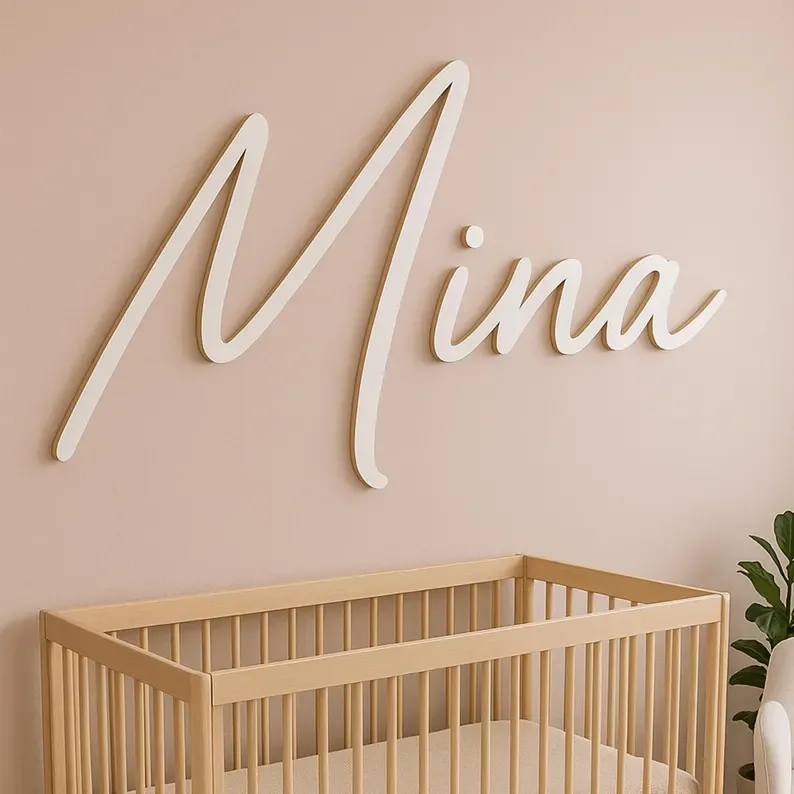 1pc Custom Wood Baby Name Sign, Letter Wall Art, Kids Room Art, Wall Art for Nursery, Baby Name Sign, Wooden Sign, Room Decor