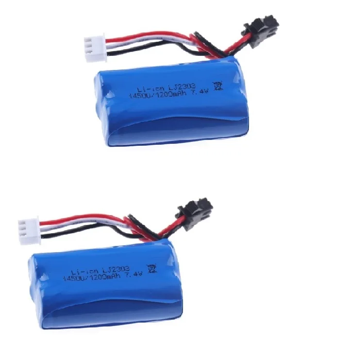 7.4V Li-ion Battery for Electric Toys Water Bullet Gun Spare Parts 2S 7.4 V 1200mah 14500 Battery for RC toys Cars Tanks Robots