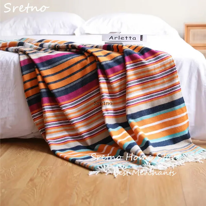 

Summer Blanket Rainbow Woven Throw Blankets Bed Flag Vintage Picnic Blanket Tablecloth Television Blankets Outdoor Camping Manta