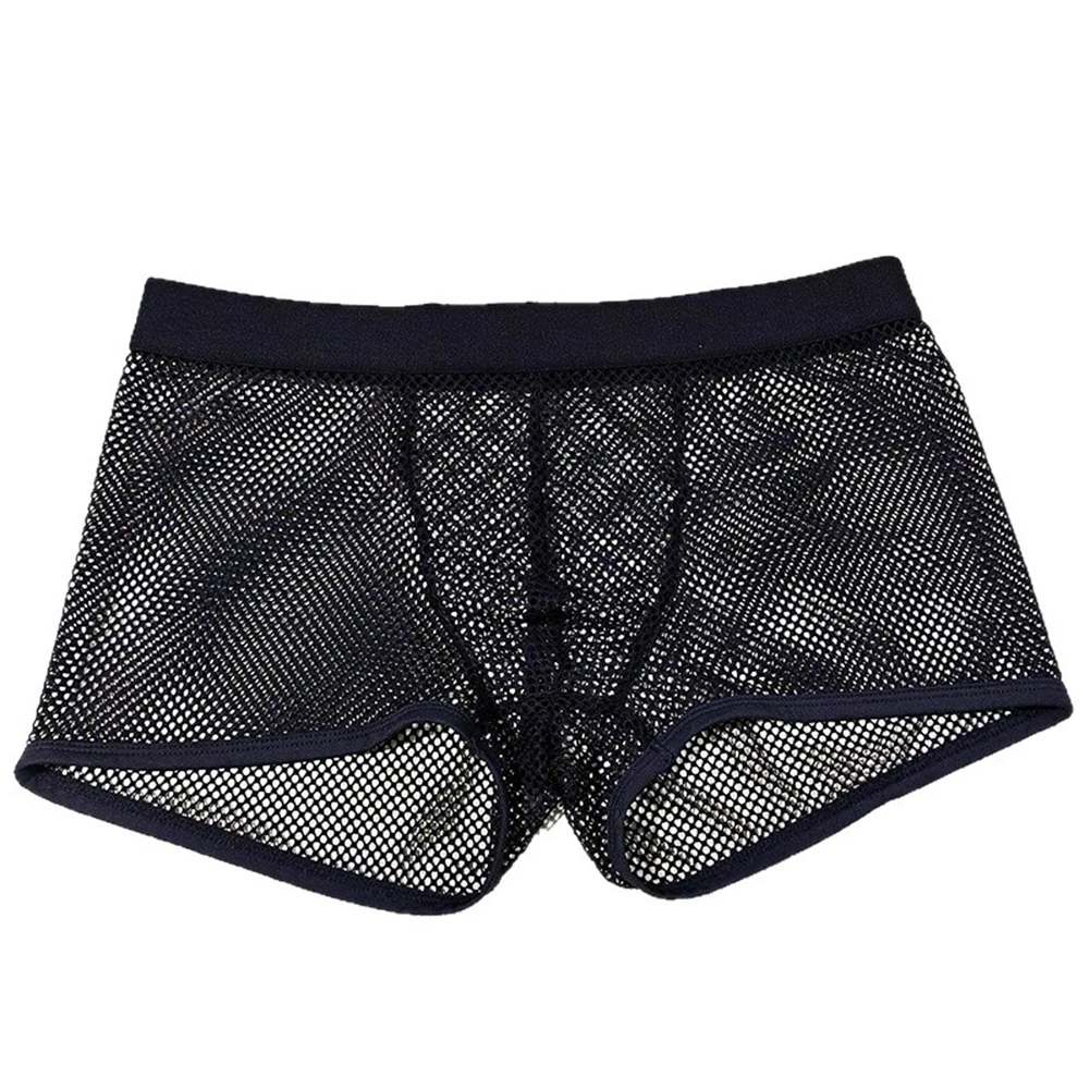

For Men Transparent Shorts Men Underwear Black Breathable Mesh Boxer Shorts Mesh Lightweight Fabric Solid Pattern