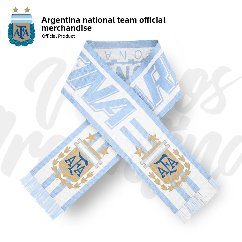 Officially Licensed Argentina National Team Champion Logo Cheer Scarf Banner, Fan Merchandise for Game Viewing, Collection & Gif