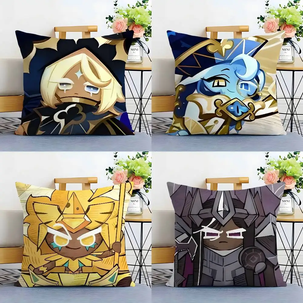 Funda de almohada Game C-Cookie Run Kingdom, funda de almohada cuadrada con estampado de doble cara para sofá, sala de estar y dormitorio