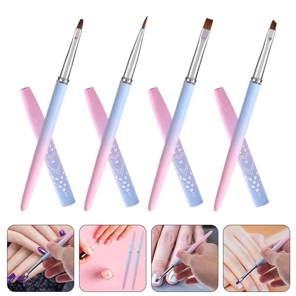 

4Pcs Nail Art Pen Set Premium Material Durable DIY Drawing Pens Home Salon Tools Nail Art Brush Manicure Supplies