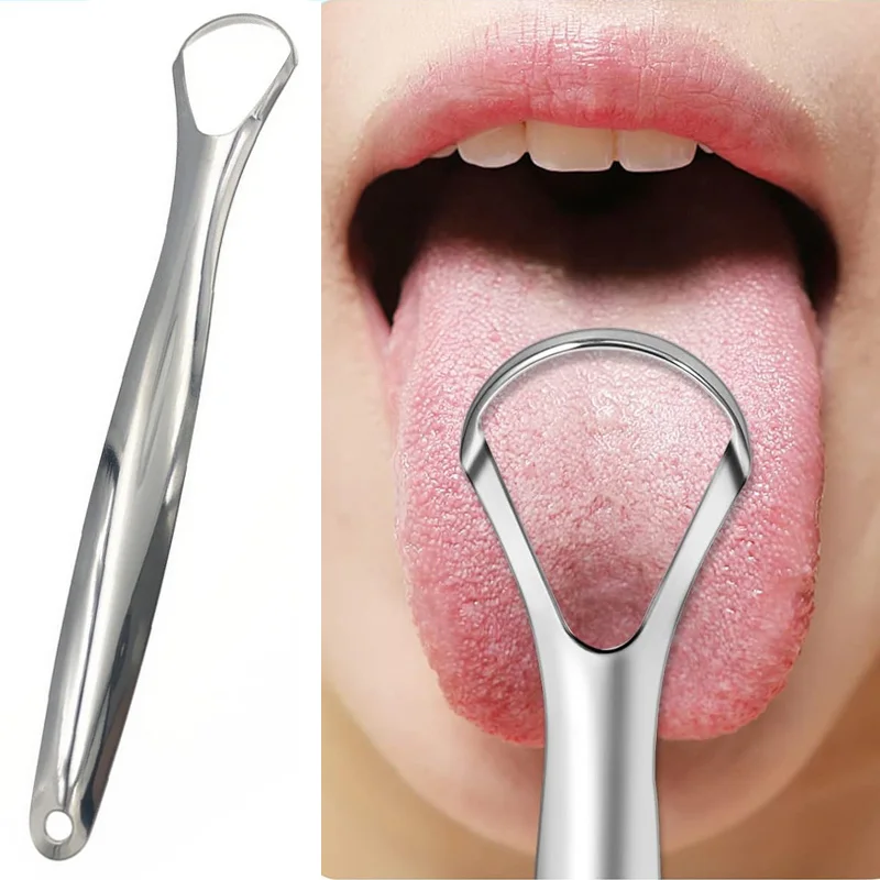 

1 шт. многоразовый скребок для языка из нержавеющей стали, очиститель свежего дыхания, инструменты для ухода за полостью рта с покрытием языка