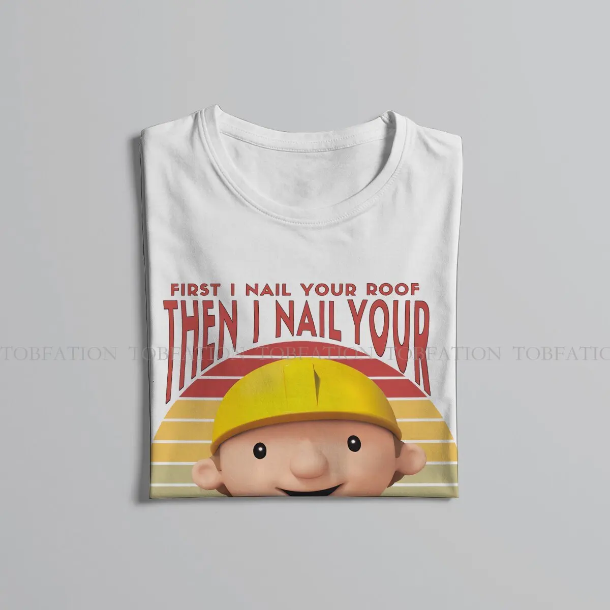 Meme TShirt dla mężczyzn Bob the Builder przybijam Twoją mamę klasyczną podstawową 100% rekreacyjną bawełnianą koszulkę wysokiej jakości nowy wzór