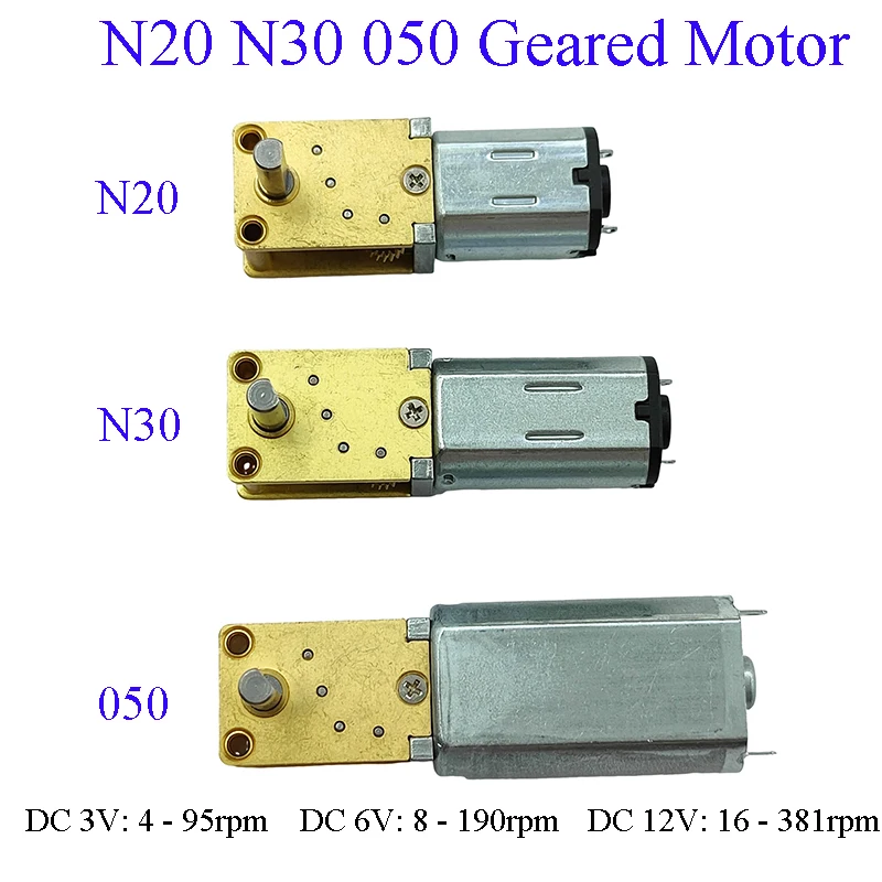 

DC 3V 6V 12V 050 N30 N20 Gear Motor Worm Slow Speed High Torque Worm All Metal gearbox Motor