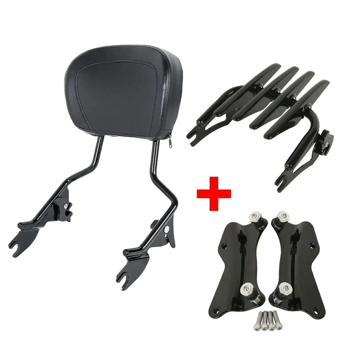 

Motorcycle Detachable Backrest Sissy Bar Luggage Rack For Harley Touring Road King Road Glide Street Glide 2014-2024