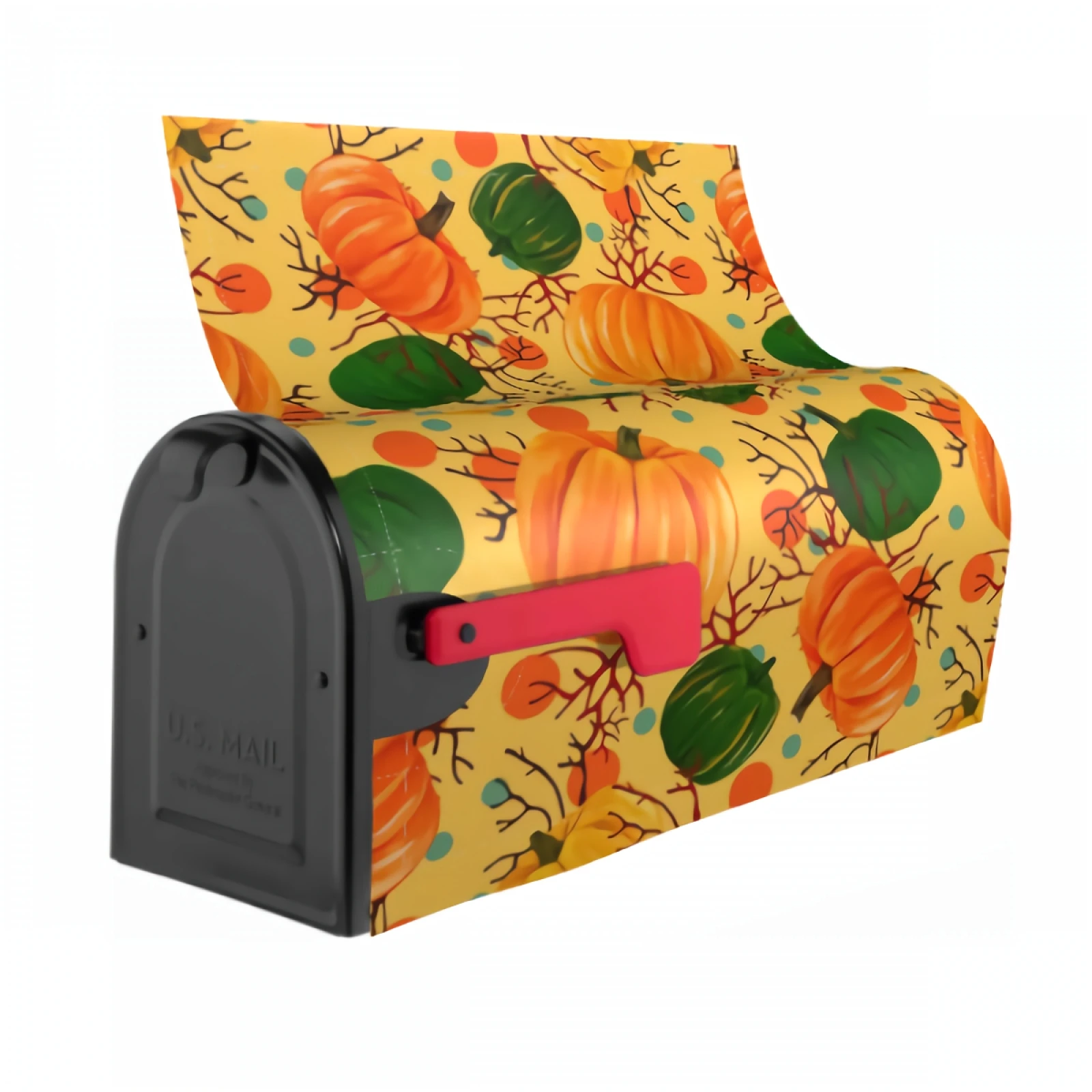 Pumpkin Mailbox Covers Magnetic 21x18 Inch Spring Summer Colorful Mailbox Wraps Post Letter Box Cover for Garden Yard Home Decor