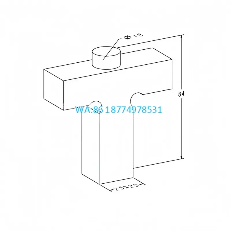 Wmwmnu Precision Square Rail Model 3A-300036 25x25mm Base 84mm Height for EDM CNC Alignment Hardened Steel