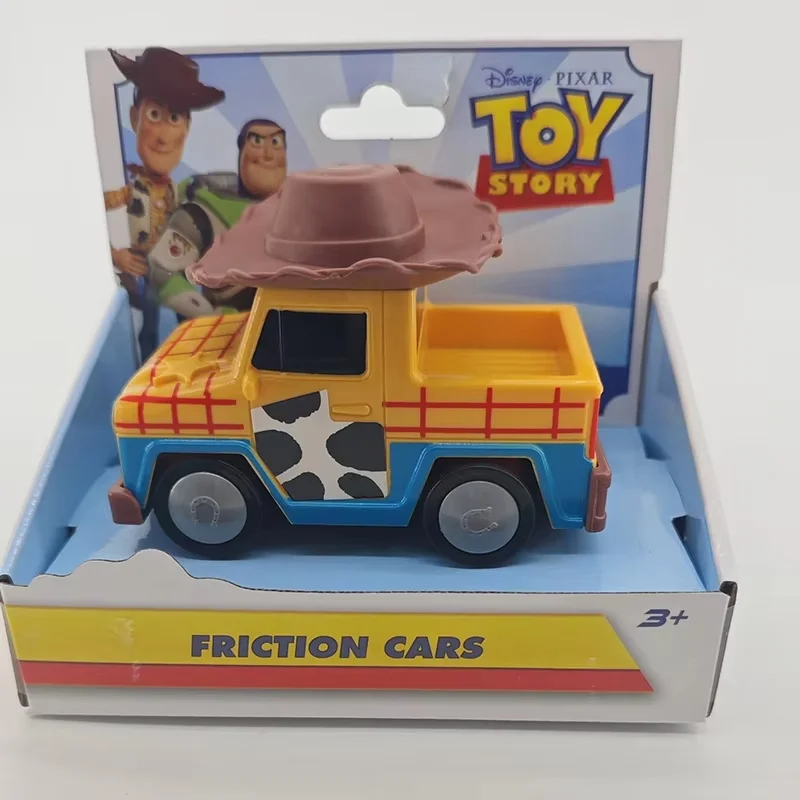 Toy Story-coche de juguete inercial para niños, juguetes Buzz Lightyear Woody Jessie Rex, modelos de dibujos animados alienígenos, colección de ruedas gratis, regalo para niños