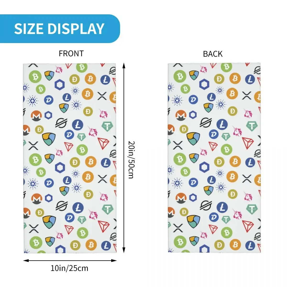 暗号通貨プリントのマジックスカーフ,暗号通貨,ビットコインバンダナ,ネックゲートル,通気性,暖かい,サイクリング,アウトドアスポーツ